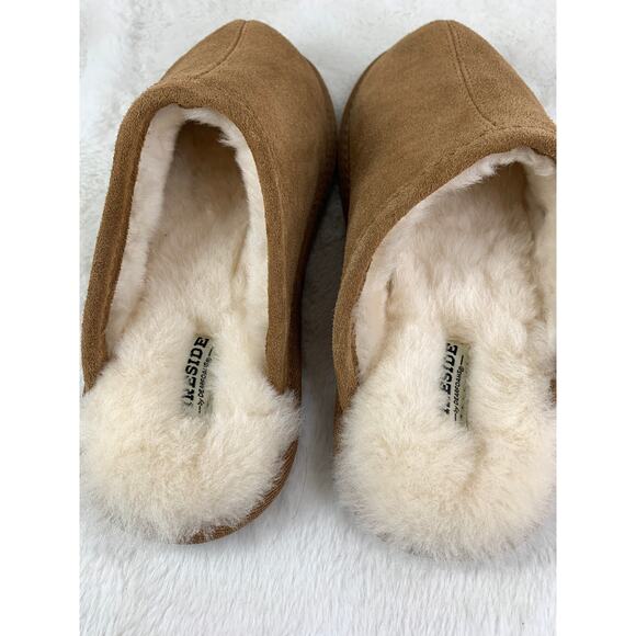 Fireside by Dearfoams Men’s Warwick Shearling Scuff Slippers Size 8 - Picture 7 of 7